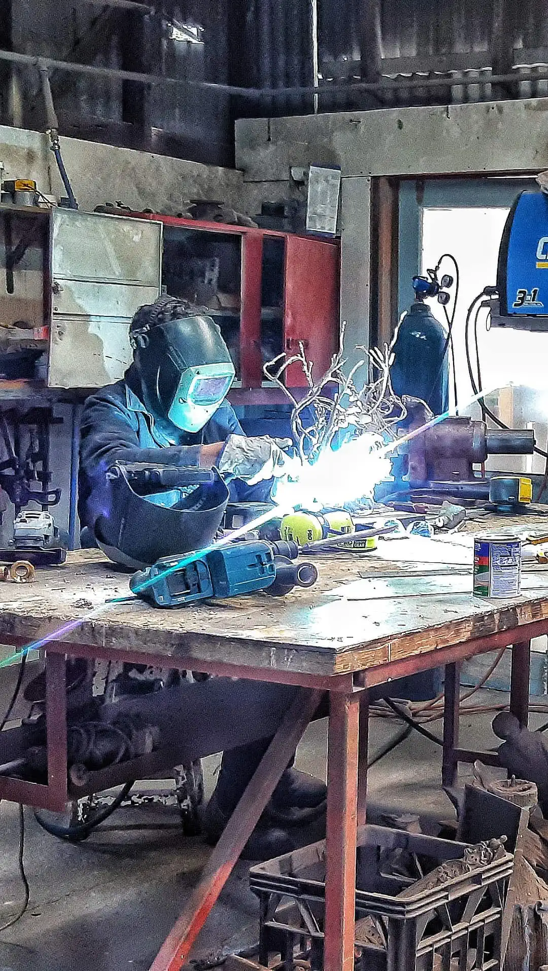 Larissa Gray Art - Process - Foundry - Craig welding