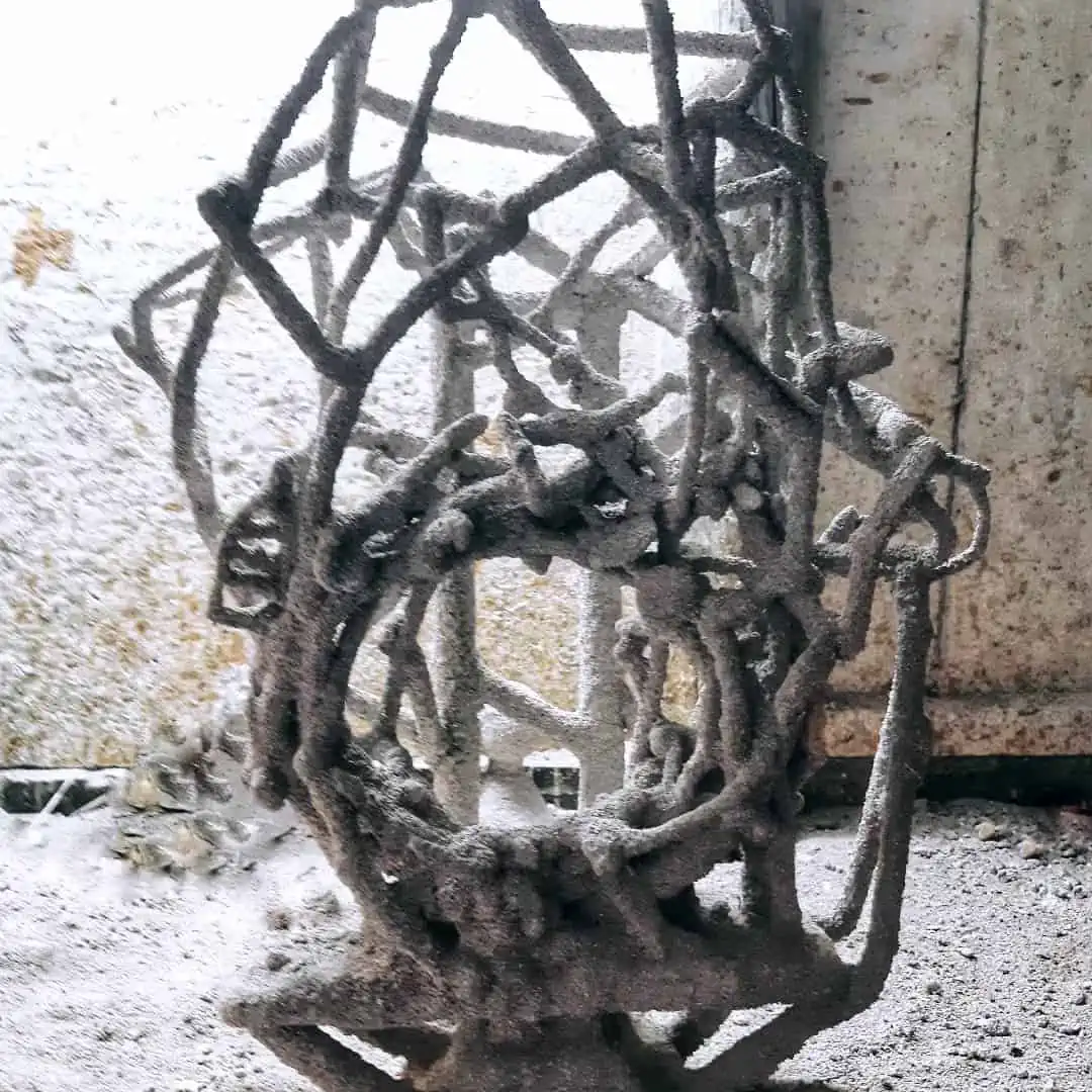 Larissa Gray Art - Process - Lost Wax - Bird sculpture in ceramic shell 2
