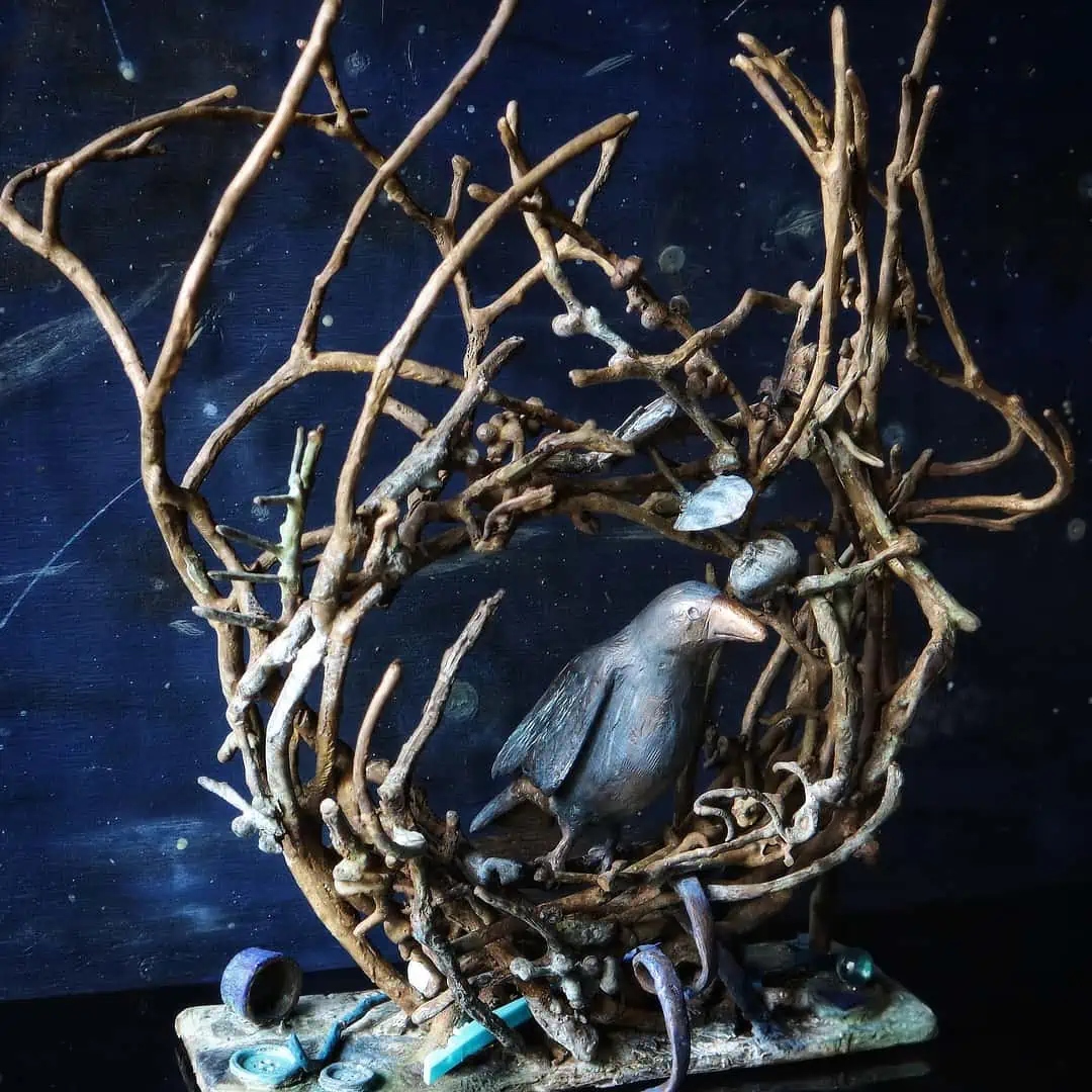 Larissa Gray Art - Process - Patina - Bower bird